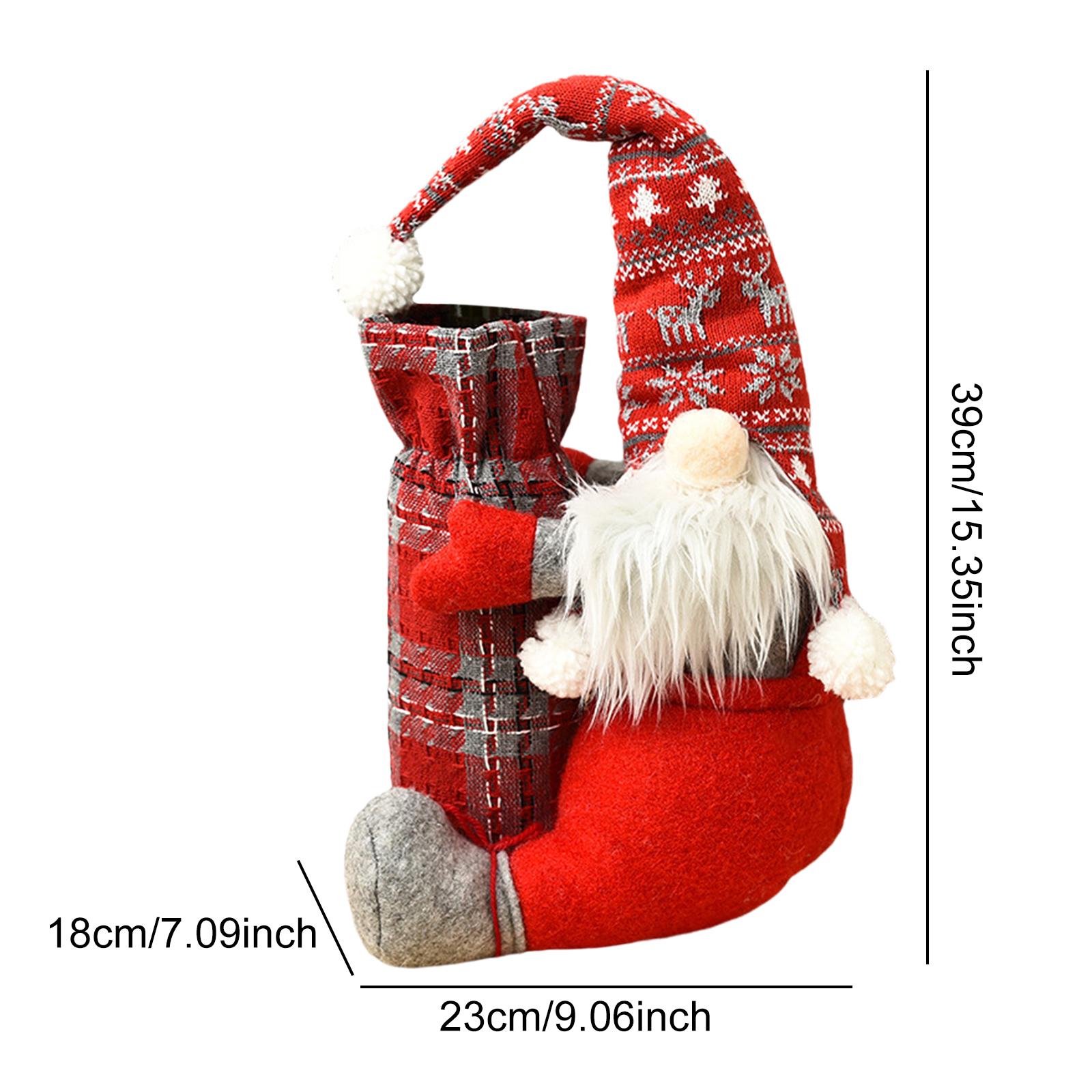 

1 шт. Рождественский безликий чехол для винной бутылки Рождественские хлопковые стоячие фигурки Рукав для винной бутылки для украшения рождественского стола серый