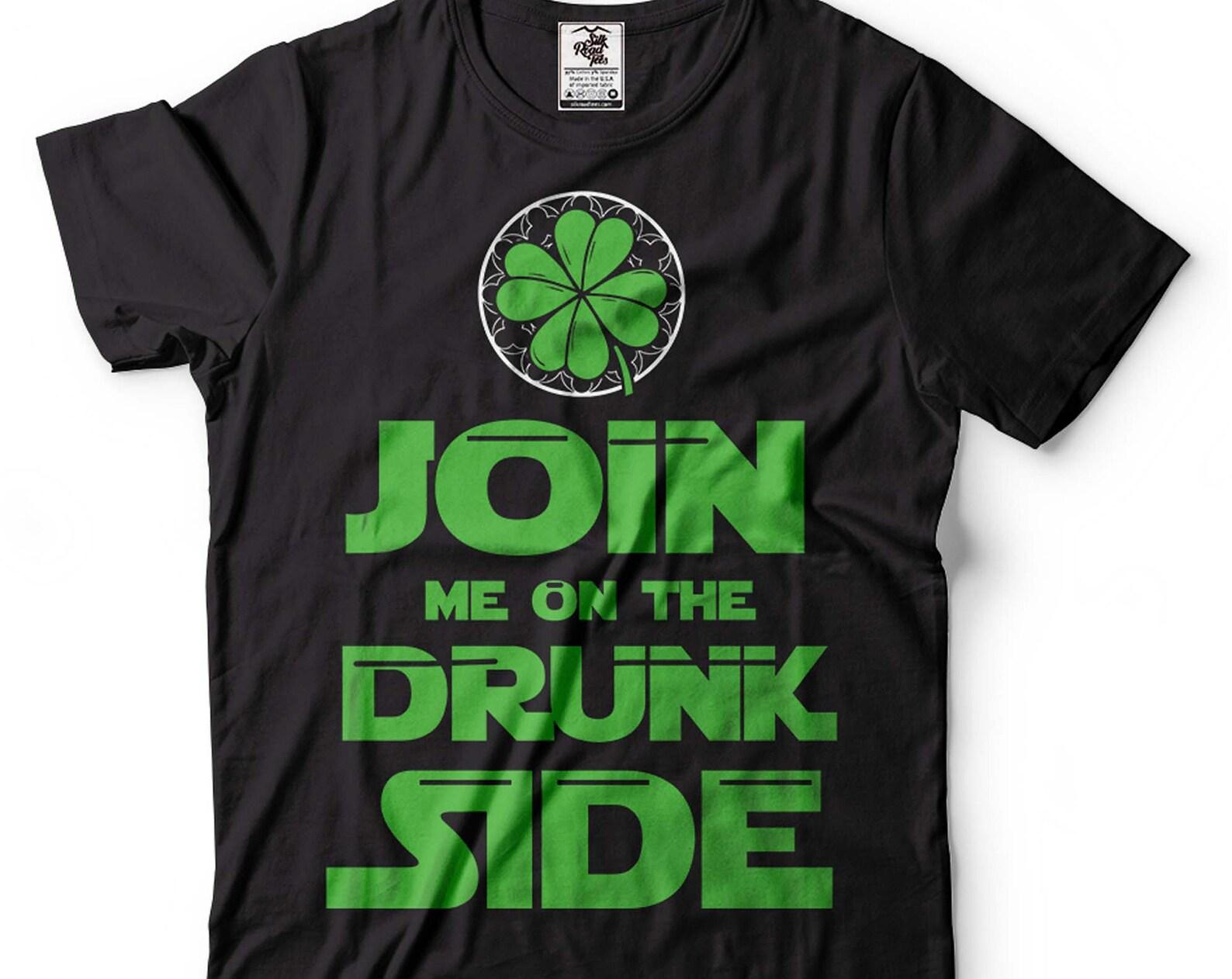 Funny St. Patrick s Day Tee: Drunk Side Irish Shamrock Shirt 2XL