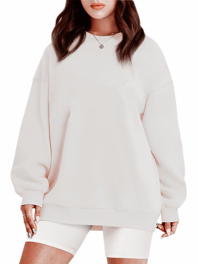 2024 Cross-Border Women's Plus Velvet Loose Long Sleeve Hoodie for Autumn & Winter