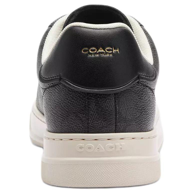 Coach High Line Leather Round Toe Lace-Up Low-Top Sneakers Women Sneakers Black CW970-CQ