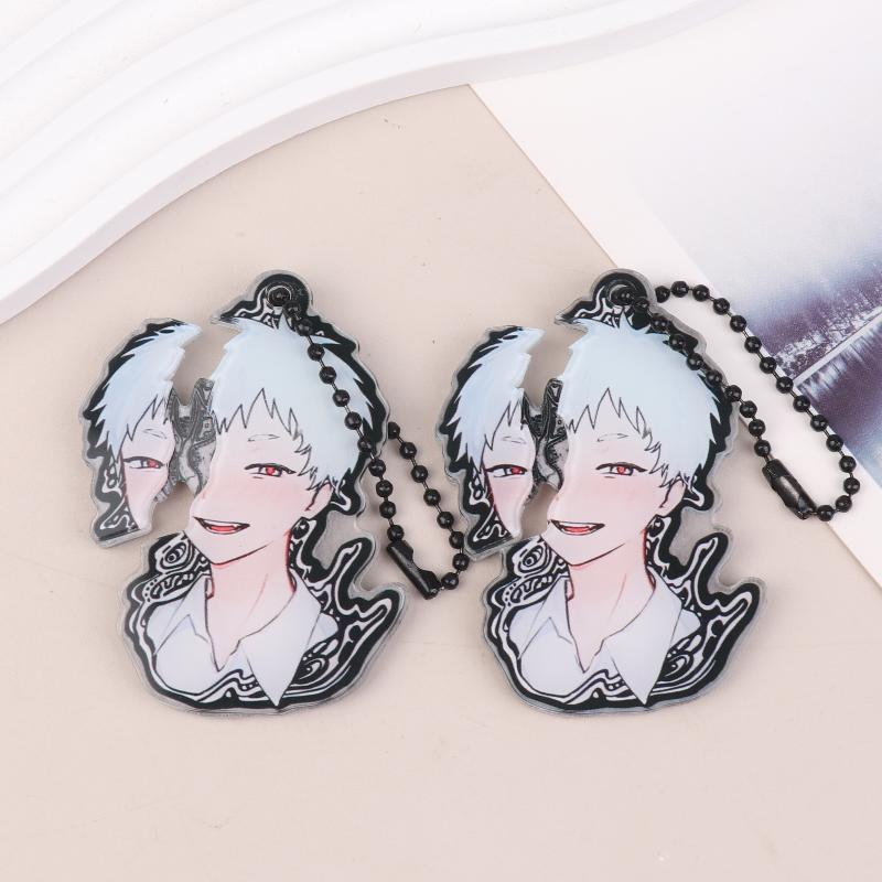 1/2Pcs The Summer Hikaru Died Tsuji Nakayoshi Keychain Anime Acrylic Pull-Out Tear Keyring Creative Key Holder Phone Pendant
