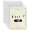 7 Pcs 8.3"x11.7" Rigid Print Protectors, A4 Clear Rigid Top Loaders, Hard Plastic Waterproof Pages Sheets Protector, Paper Sleeves for Birth