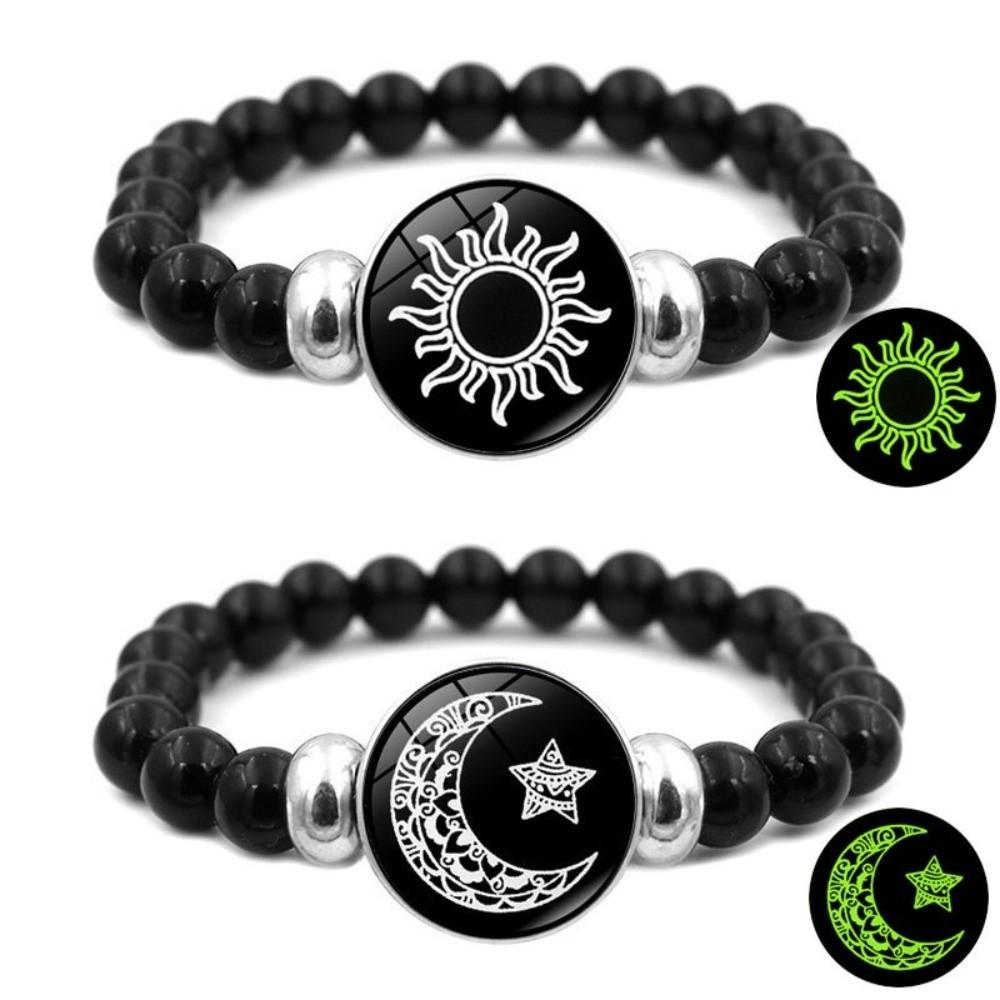 Svítící náramek Slunce Měsíc Řetízek na ruku Módní párové náramky Párové šperky Dárek