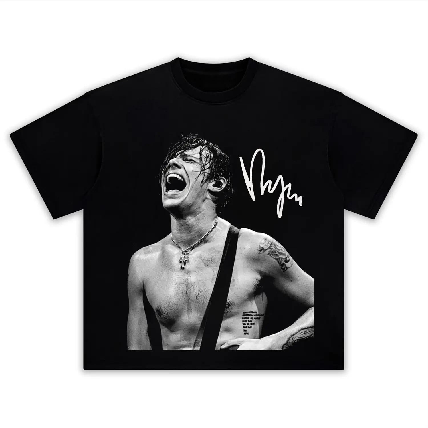 

YUNGBLUD world tour 100Cotton shirt unisex Retro Y2k hiphop 2026 Summer Unisexs Oneck Short sleeve graphics Tshirt fan gift M