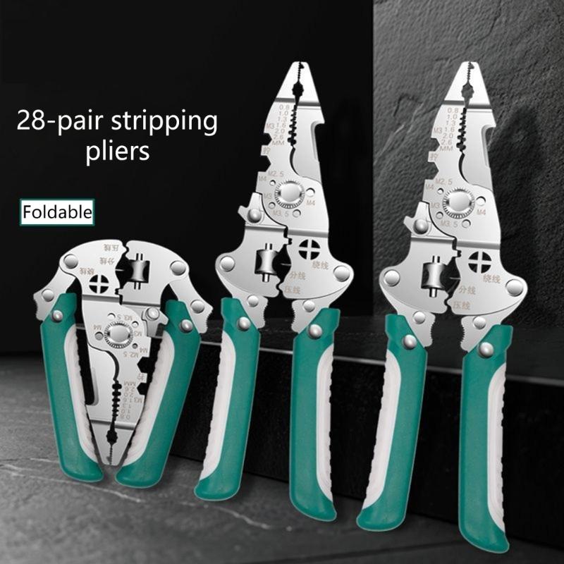 Professional Foldable Multifunction Wire Stripper Featuring Comfortable Grip Suitable For Electricians & DIY Enthusiasts