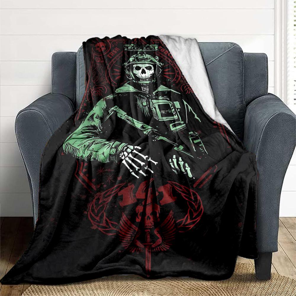 1pc Resident Evil Soft Comfortable Blanket Digital Print, All Season Multipurpose Knit Fabric Bedding, Office, Sofa Home Decor Blanket
