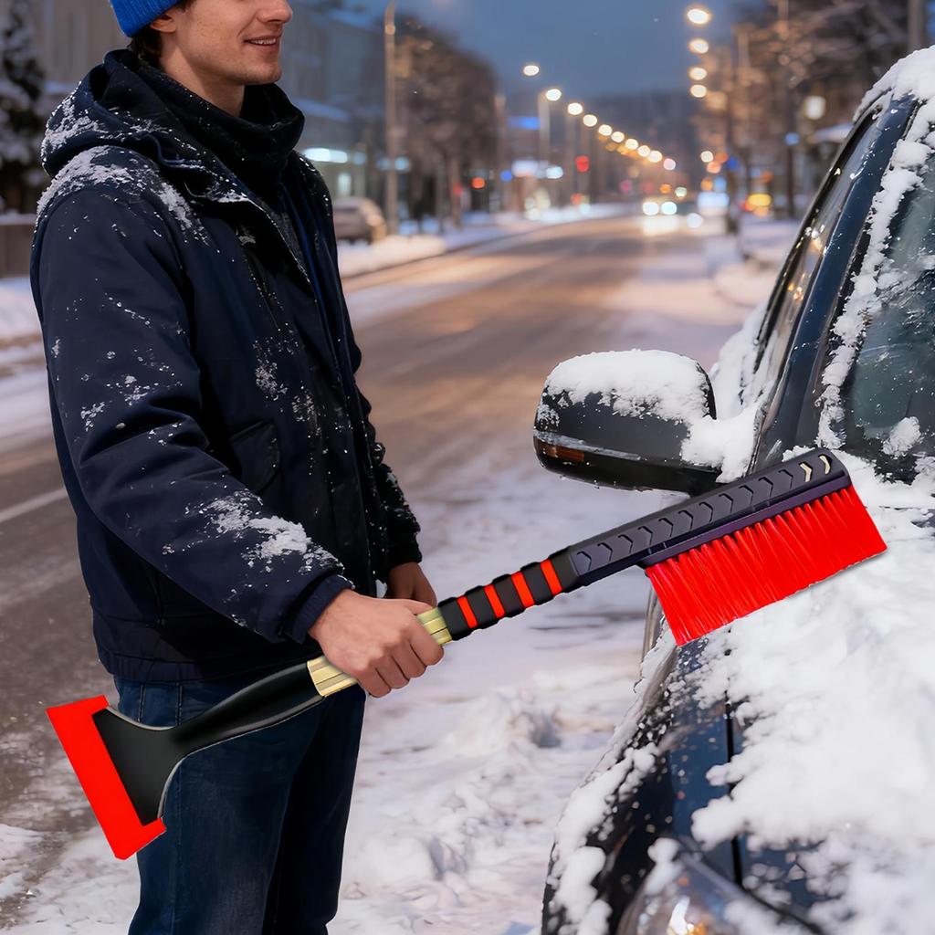 Ice Scraper Ergonomic Foam Grip Double-Head Retractable Car Ice Scraper Snow Remover For Windshield Window Truck Sedan RV Winter