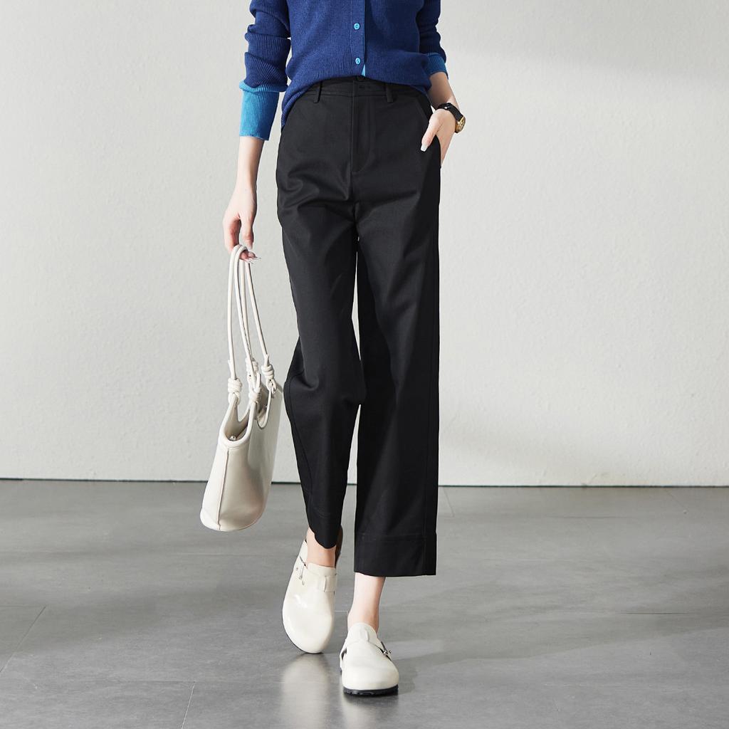 Two Button Casual Straight Leg Pants for Women In Autumn 2025, Fashionable and Versatile, Slimming and Smoking Pipe Pants