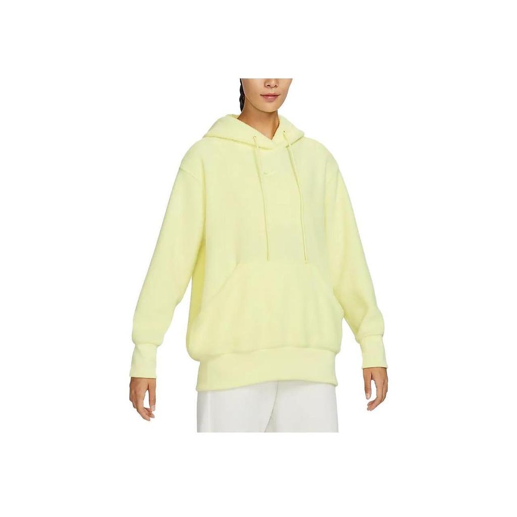 Nike Sportswear Plush Solid Color Hooded Casual Sports Sweatshirt Women sweatshirt Bright-Green DQ6841-331