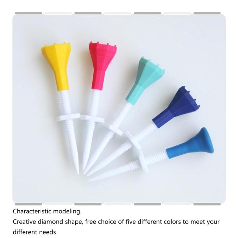 5Pcs Plastic Golf Training Ball Tees Stand Height Adjustable Golf Tees Outdoor Step Down Golf Ball Holder Golf Gift
