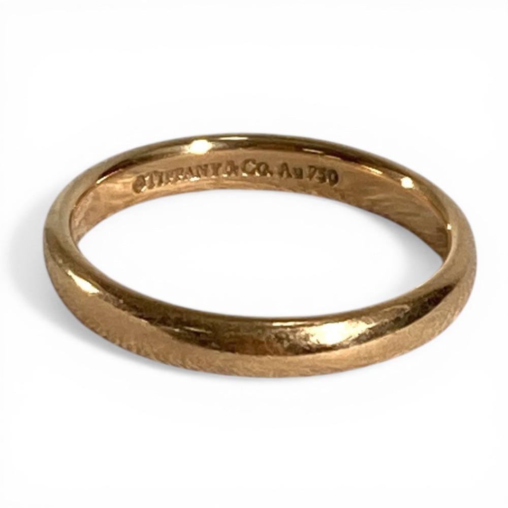 TIFFANY&Co. K18 Gold 18K Band ring Accessory Jewelry Ring Au750 Pink Gold