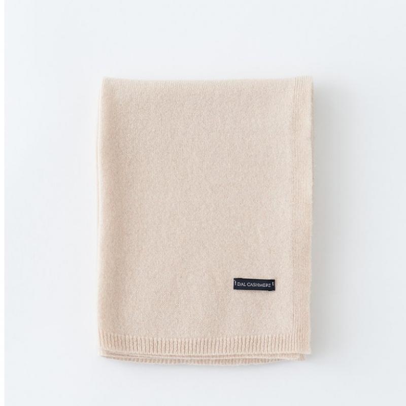 Dal Cashmere Premium Cashmere 100 Knit Scarf Beige Shawl