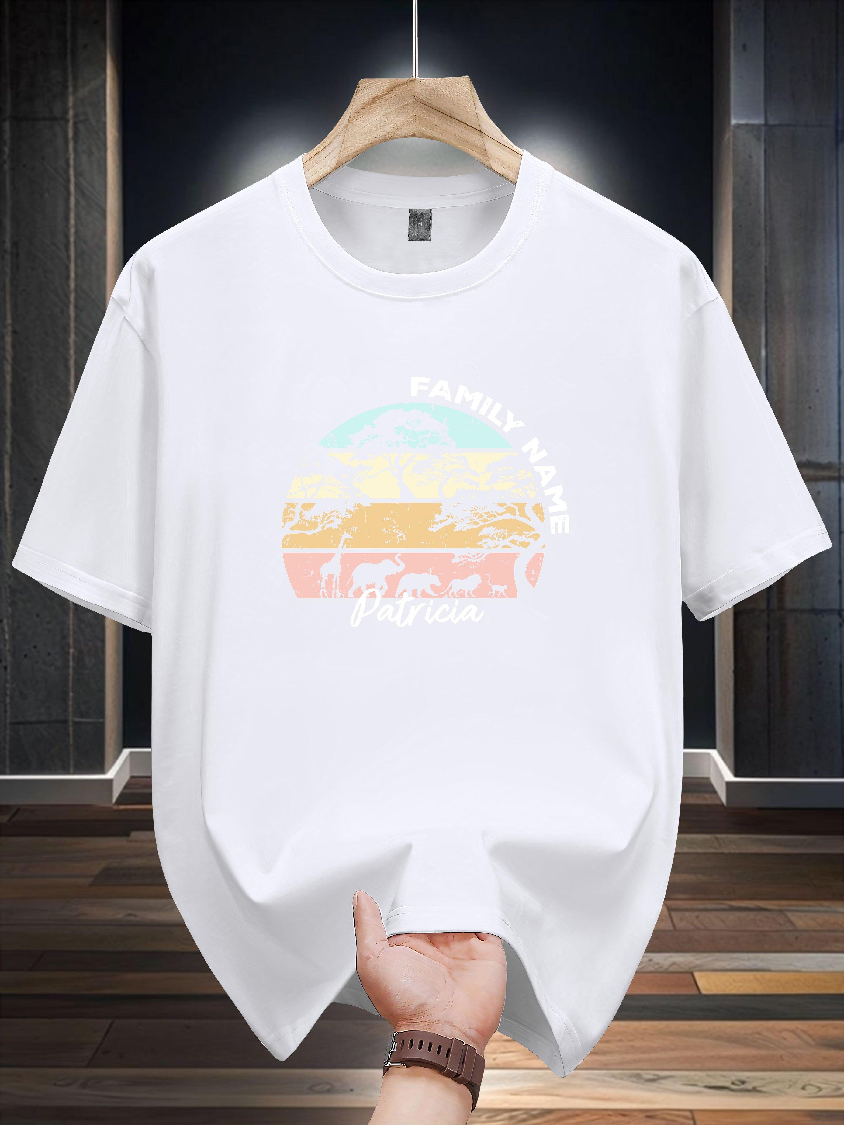 Niuwang Selection T-shirt - White Casual Graphic Print Tee with Family Nature Design XXXXL