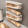 White Roll Off Egg Storage Rack Double-layer Egg Storage Box Rolling Egg Dispenser  for Household