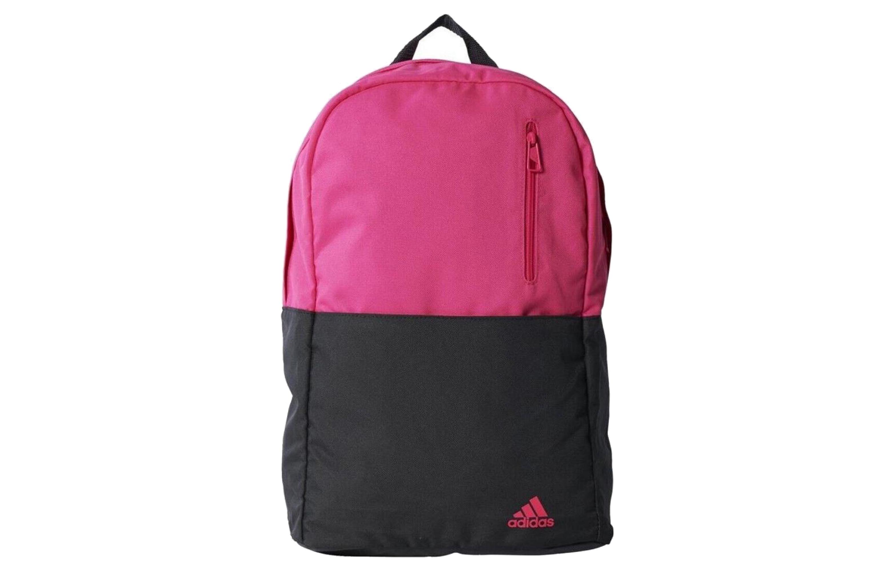 Adidas Zip Closure Polyester Backpack Regular Unisex Pink/Black AJ9616