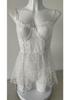 European American Sexy Lingerie: Mesh See-Through Lace Suspender Nightgown Set