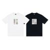 Stussy Nera 8 Classica Filigrana Stampa Lettere 2025 Unisex Streetwear Vestibilità Larga Maglietta in Cotone