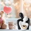 Ceramic Couple Hug Love Statue Mini Hugging Couple Sculpture Romantic Lover Figurine Home TV Stand Shelf Decor for Wedding Anniversary Valentine Gift