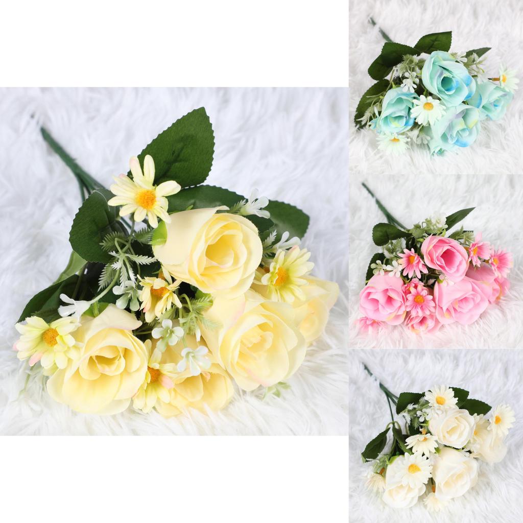 Realistic Rose Peony Artificial Flower Bouquet For Home Wedding Hotel Decoration Silk Material