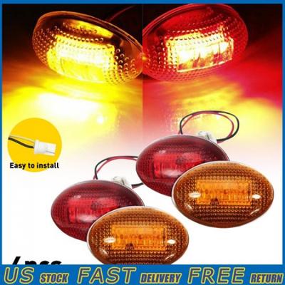 Fit 1999-10 F350 Ford LED Fender Side Marker Light Signal Dually Bed 12V 4pcs EV