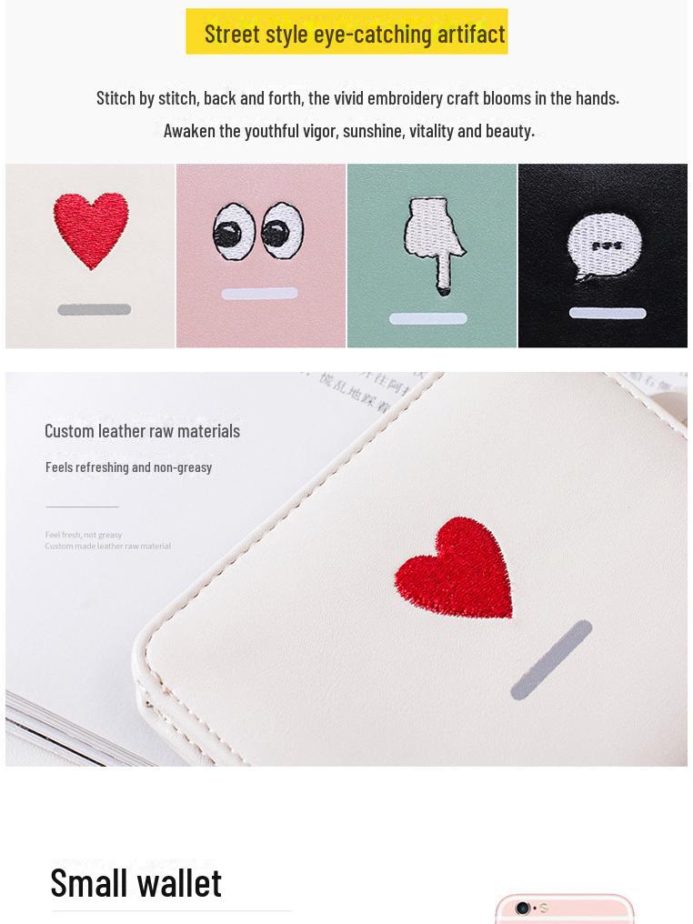 Xiangyin Women's Mini Wallet: 2024 Korean Ultra-Thin Folding Leather Wallet - Cute & Simple for Students