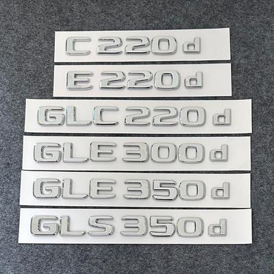 3D ABS Letters E220d GLC220d C220d C250d GLE350d 4Matic Emblem for Mercedes Benz W205 Car Trunk Sticker