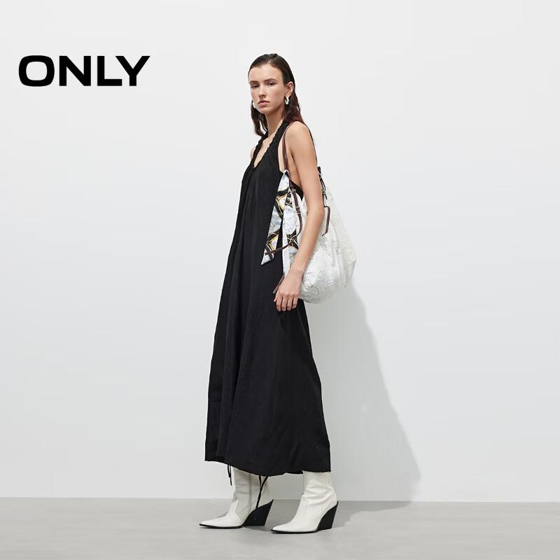 Only Women's 2025 Spring Elegant Backless Halter U-Neck Solid Long Dress