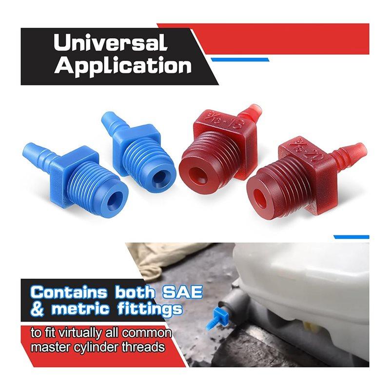 A25F-Master Cylinder Bleeder Kit Replacement For 14151, 22 Inch Hose, Clip, SAE And Metric Fittings Universal Fit