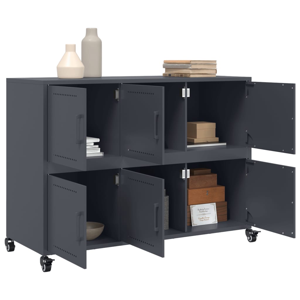 Sideboard Anthracite 100.5 X 39 X 72 Cm Steel