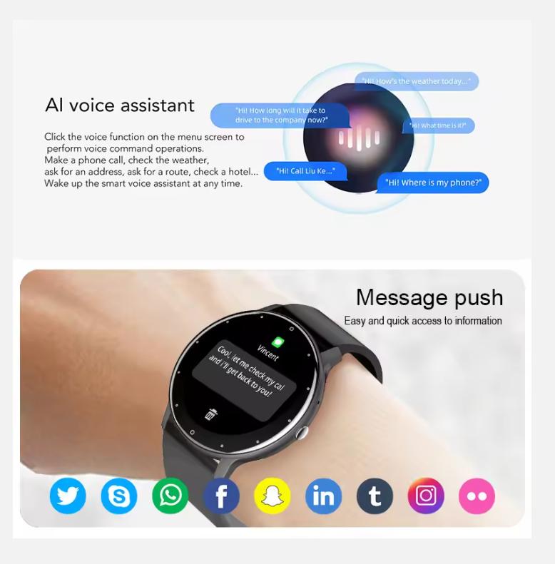 2025 Smart Watch Women Men Full Touch Screen Bluetooth 5.2 Call Waterproof Watches Sports Fitness Tracker Factory IP67 ZL02 New