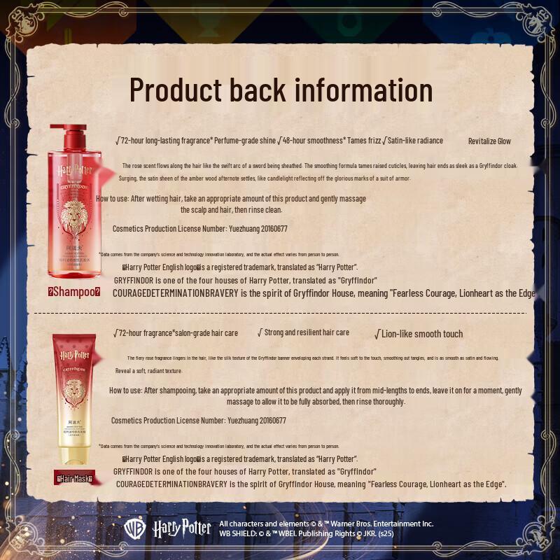 Adolfe Harry Potter Fiery Rose Hair Care Gift Set