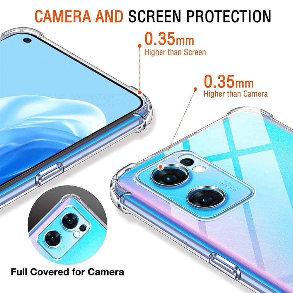 Clear Case For Oppo Find X5 Lite X5 Pro Thick Shockproof Soft Silicone Phone Cover for Oppo Find X3 Neo X3 Pro A17 A57s A57 A78