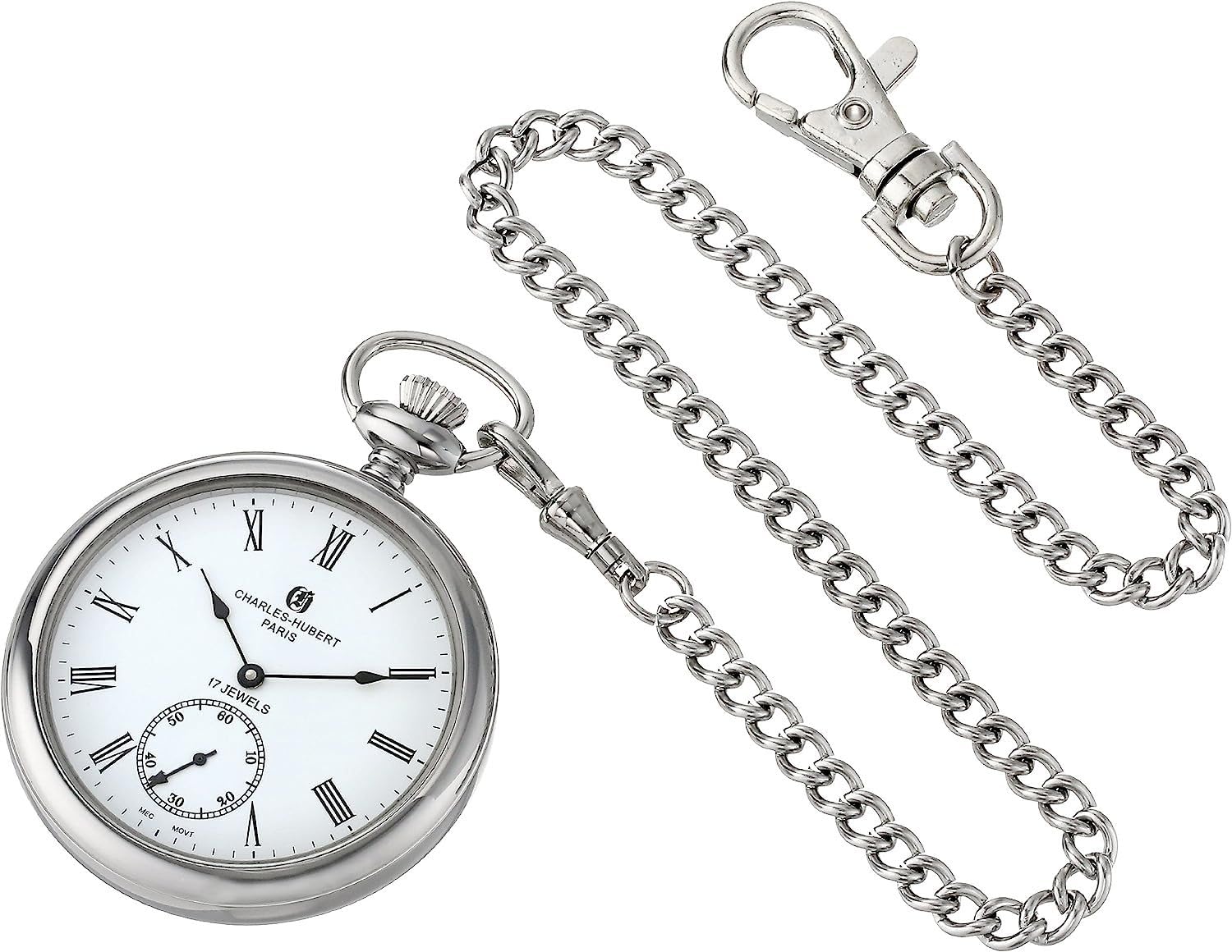 

Charles Hubert Men s Pocket Watch, Manual Winding, Small Seconds, 3756-WR