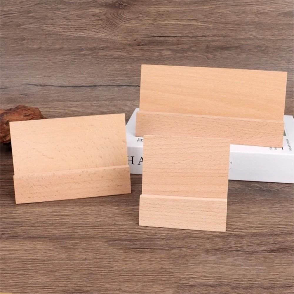 Natural Wooden Desk Calendar Holder 12-21 CM Game Cards Stand  For Office Home Desktop
