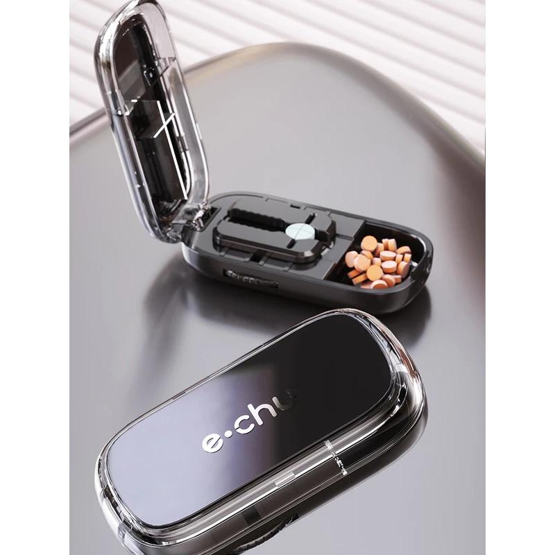 Newest Quartering Pill Cutter Storage Box Portable Drug Tablet Medicine Dustproof Divider Organizer Crusher Pill Cutter