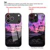 Highway sunset tempered glass phone case suitable for iPhone17 16 15 14 13 12 11Pro/Max/Plus anti drop and shockproof back cover