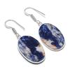 Natürlicher Sodalith Edelstein 925 Sterling Silber Schmuck Ohrring 1,81" AEE-11022