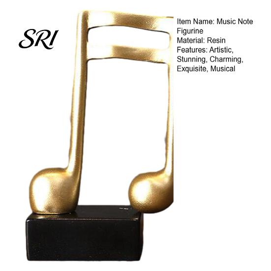 Versatile Music Figurine Note Sculpture Gold Resin Musical Symbol Modern Decor Tabletop Decoration for Piano Room Home Office Table Centerpiece Small