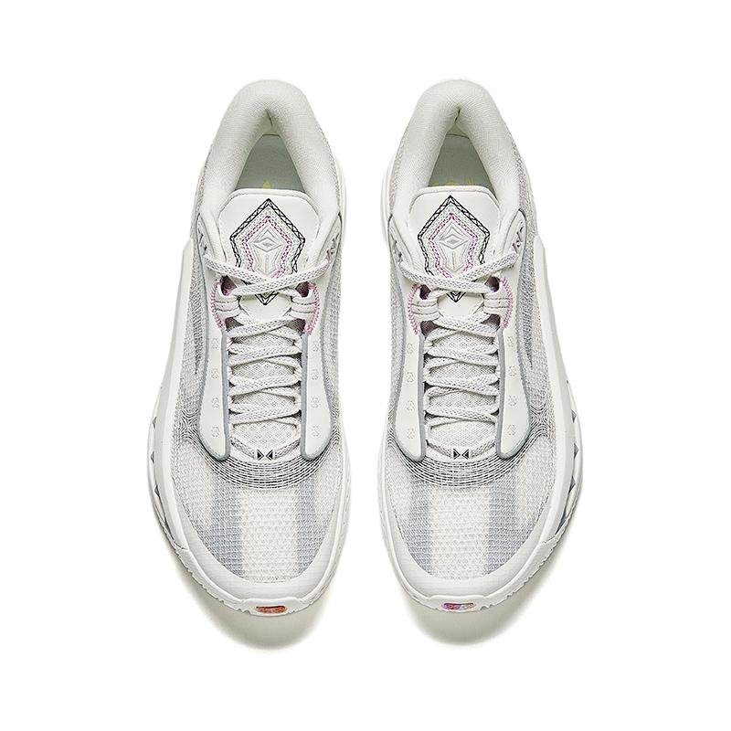 Anta Shock Wave 6 Cushioning Slip Resistant Low top Basketball Shoes Men's Papyrus White Sneakers 112431106Q-6