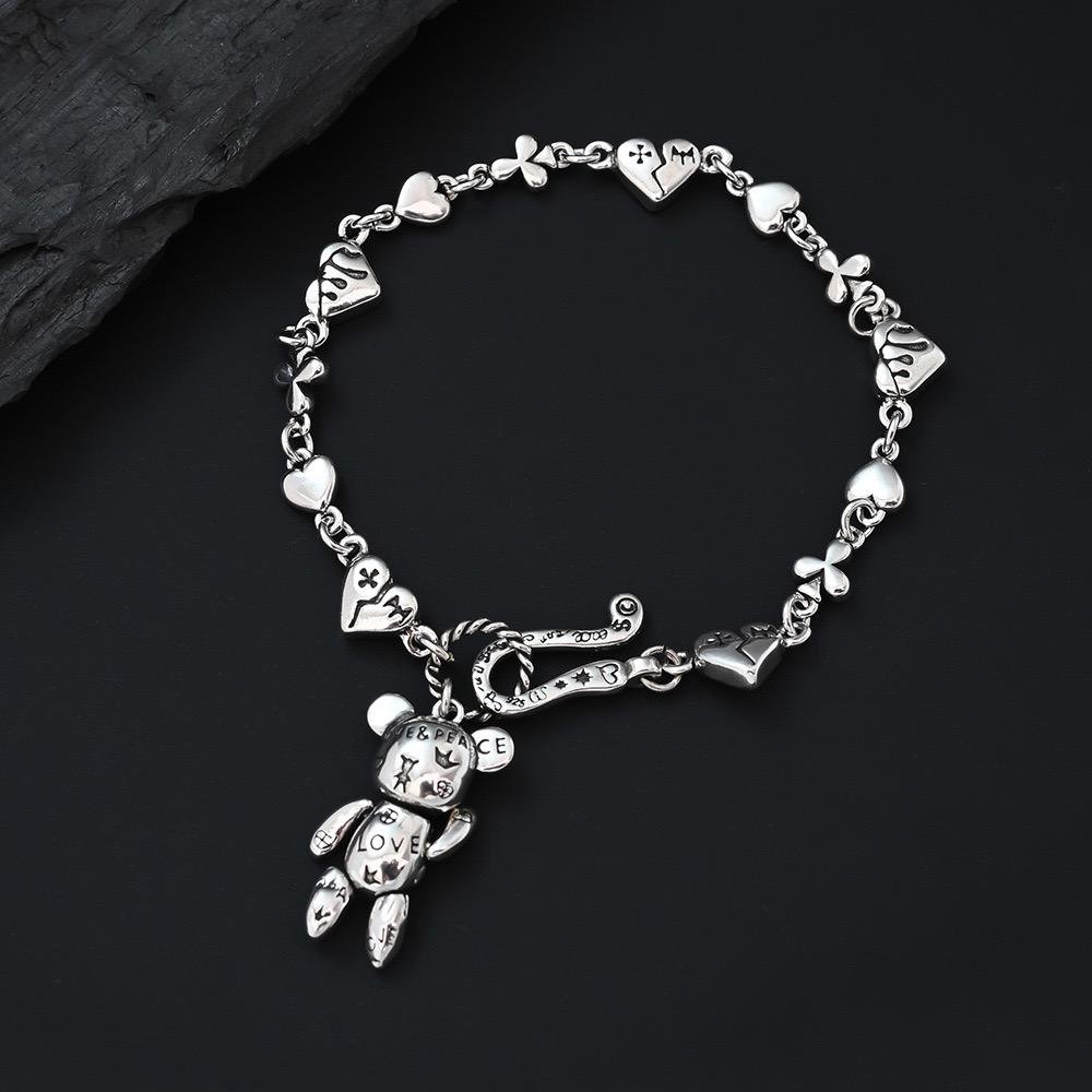 Xiaomi 100% Solid 925 Sterling Silver Metal Bracelet for Women Vintage Handmade Simple Animal Tassel Bracelet Birthday Gift Party
