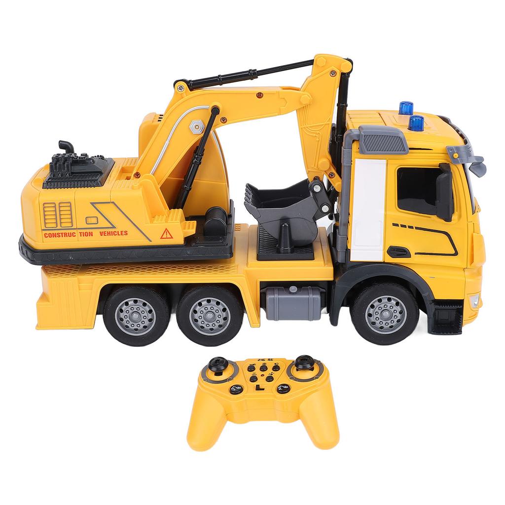 11 Channel RC Engineering Car Toy with Music Light Effect 2.4G Remote Control Excavator for Kids