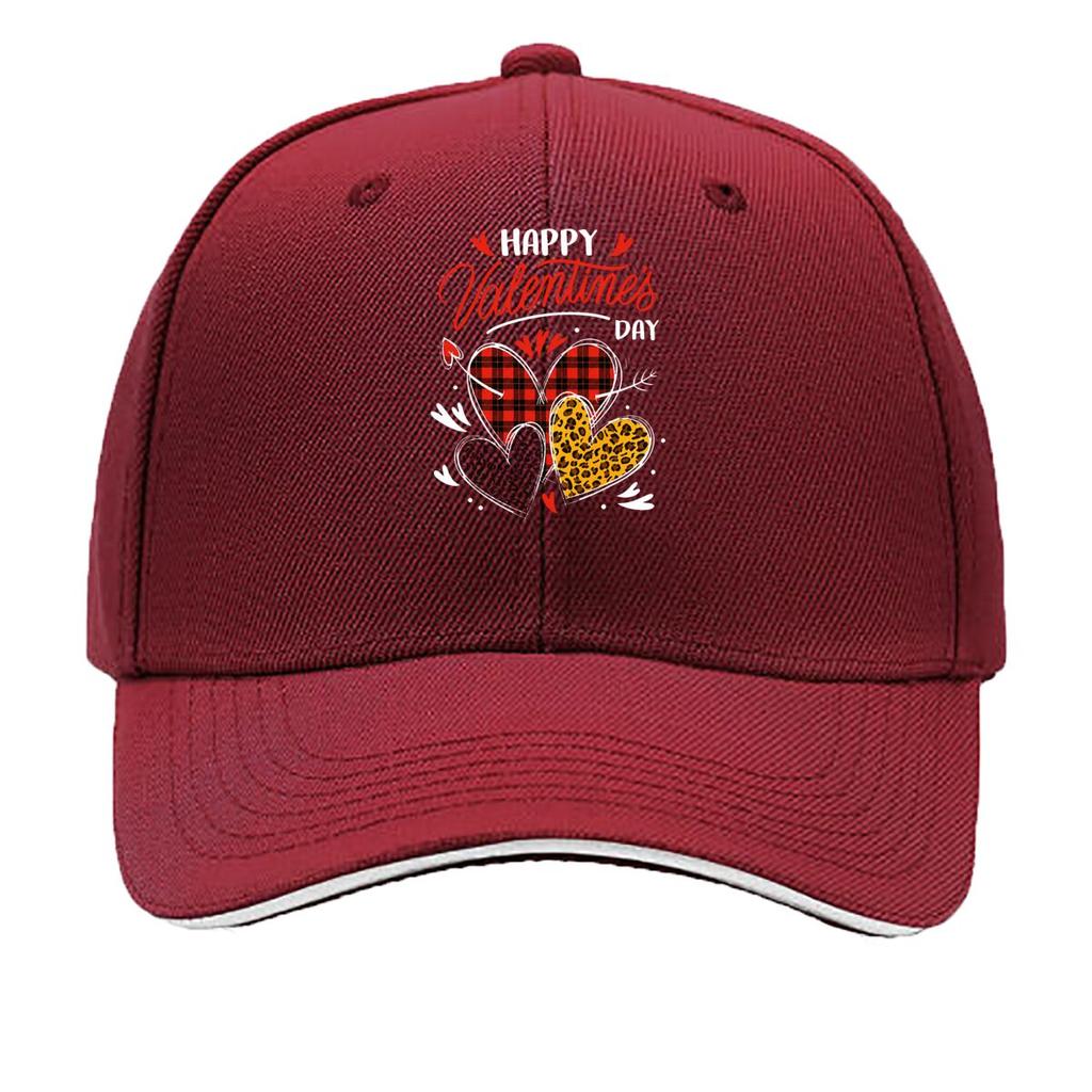 Valentines Script Buffalo Plaid Leopard Heart Design Sandwich Baseball Cap Unisex Women Sun Cap Outdoor Workouts Hat