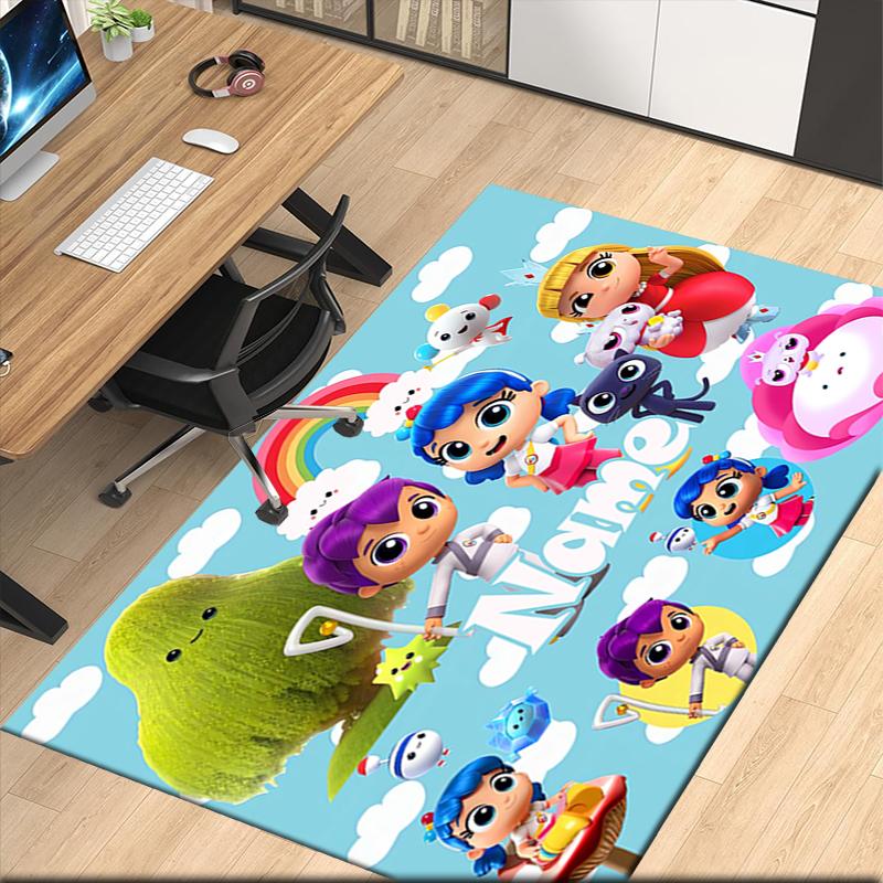 Custom Name True and the Rainbow Kingdom Printed Carpet, for Office Chair Living Room Bedroom Kitchen Room Decor Gifts.