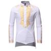 Men's Shirt - Autumn/Winter Casual Stand Collar, Hot Stamping, Medium Long Style (CG9)
