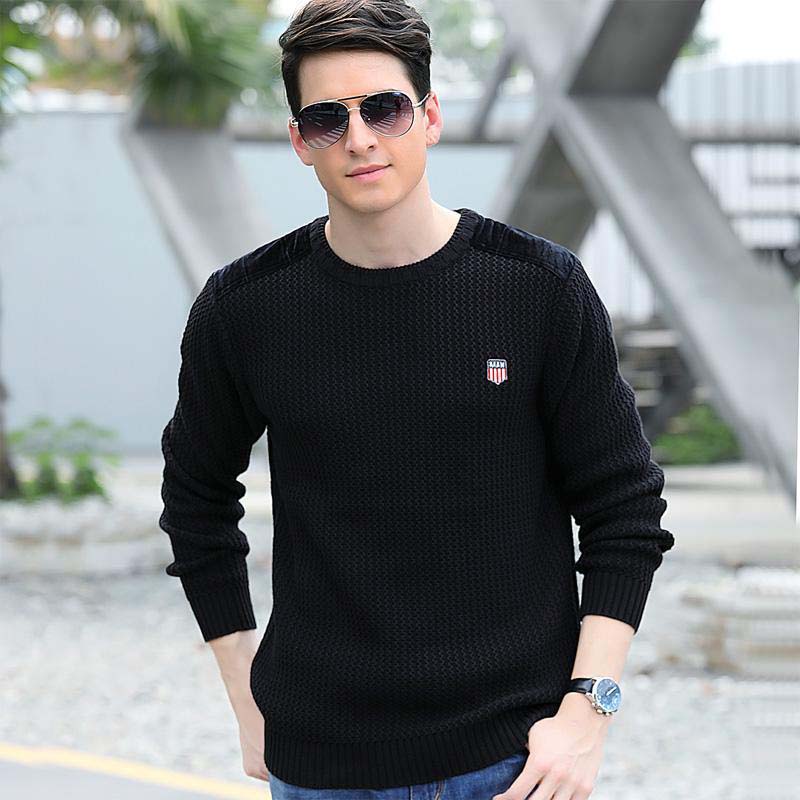Autumn and Winter Men's Sweater Round Neck Casual Loose Large Size Cotton Bottoming Pullover
