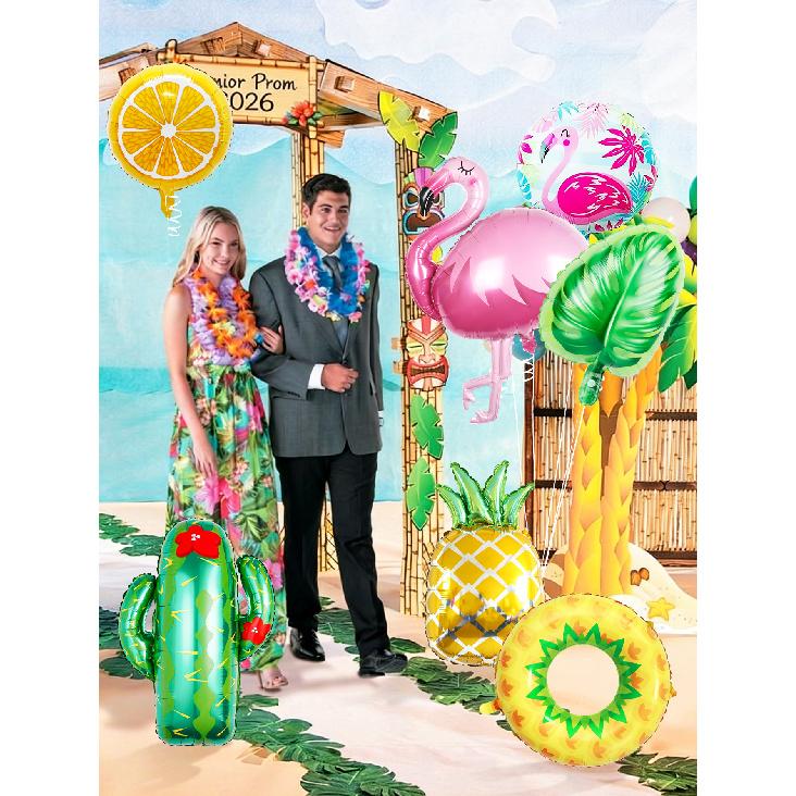 8pcs Flamingo Foil Balloon Set—Ideal for Hawaiian Parties,Birthday Decorations,Pool Beach Parties,and Tropical-Themed Events 5