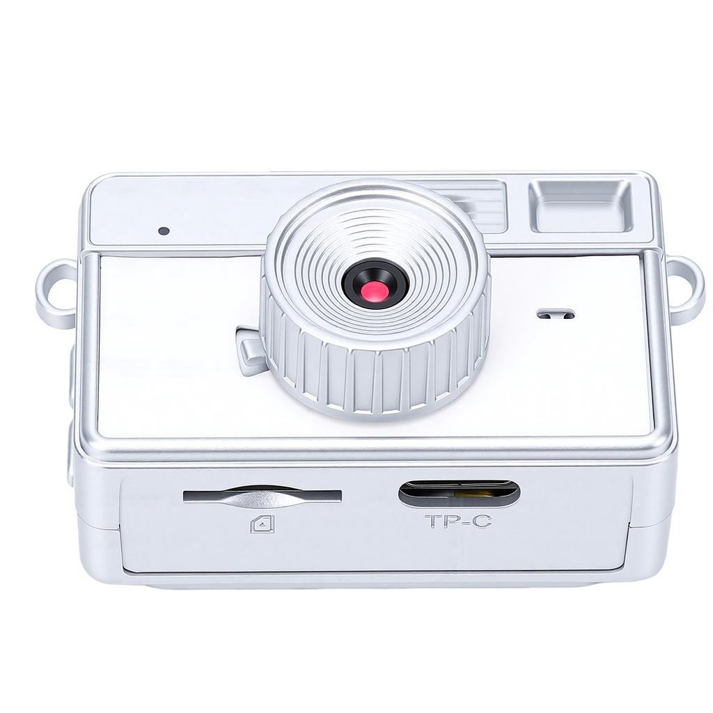 Keychain Camera 1080P HD Tiny Retro Digital Camera with LED Light Filters for Teenagers Adults Photography Travel White