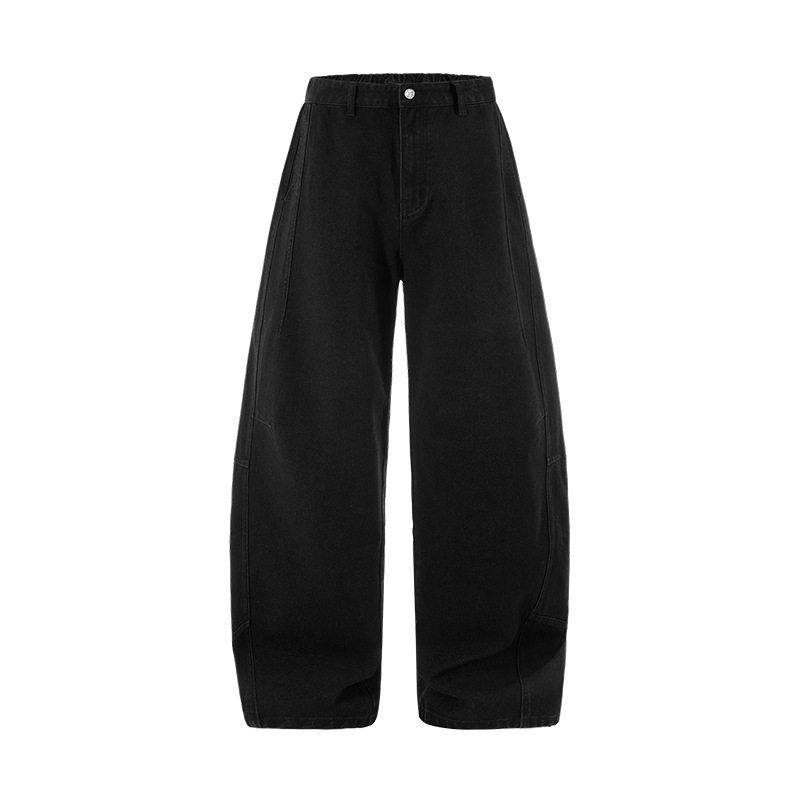 

American Street Retro Three-Dimensional Cut Jeans for Men 2025 Autumn Trendy Brand Cleanfit Scimitar Casual Trousers Black XL