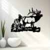 Vintage Moose Metal Wall Art Rustic Sculpture Antler Decor for Cabin