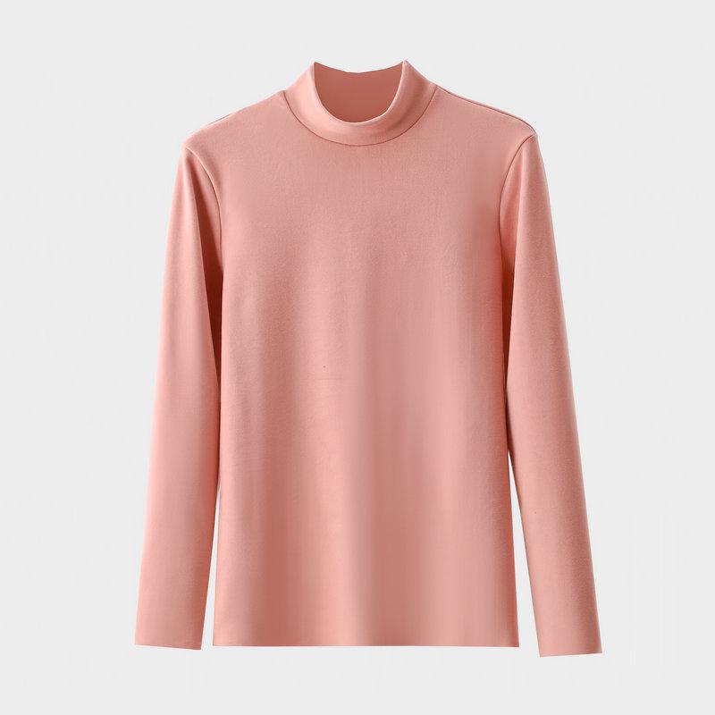 Women's Thermal Velvet Long-Sleeve Turtleneck Top for Fall/Winter